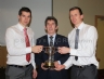 South West Chairman Leo Heatley presents the O’Cahan Cup to vice Captain Brendan Etherson and Captain Paul Doherty